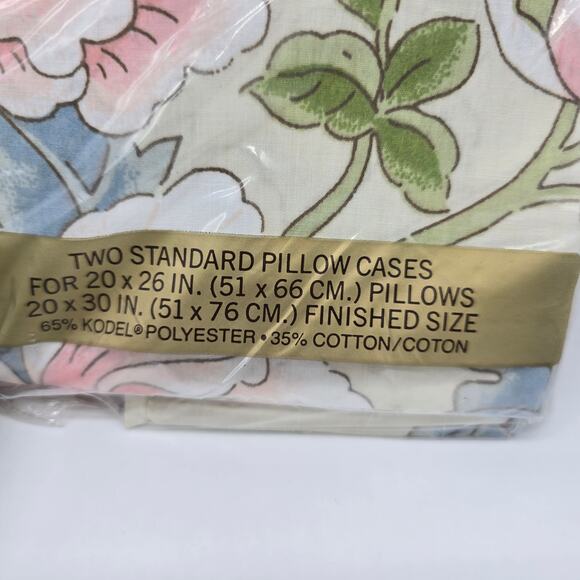 VTG New Springmaid Wondercale Double Flat & Fitted Sheet Set Salon Floral - Picture 3 of 9